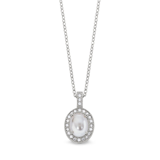 Cabochon Cut Pearl Pendant