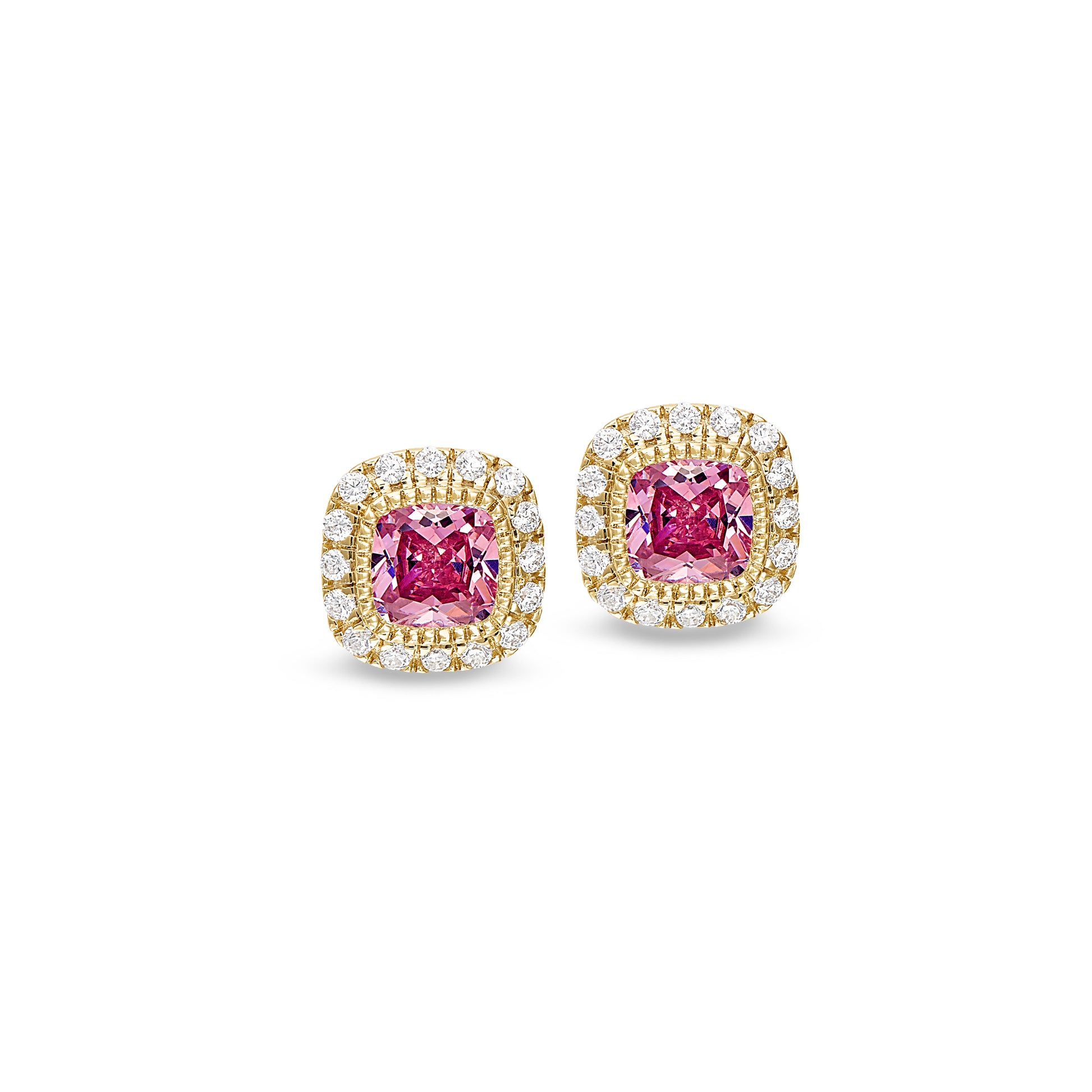 Cushion Cut October Birthstone Stud Earrings