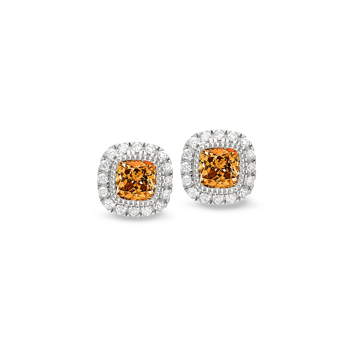 Cushion Cut November Birthstone Stud Earrings