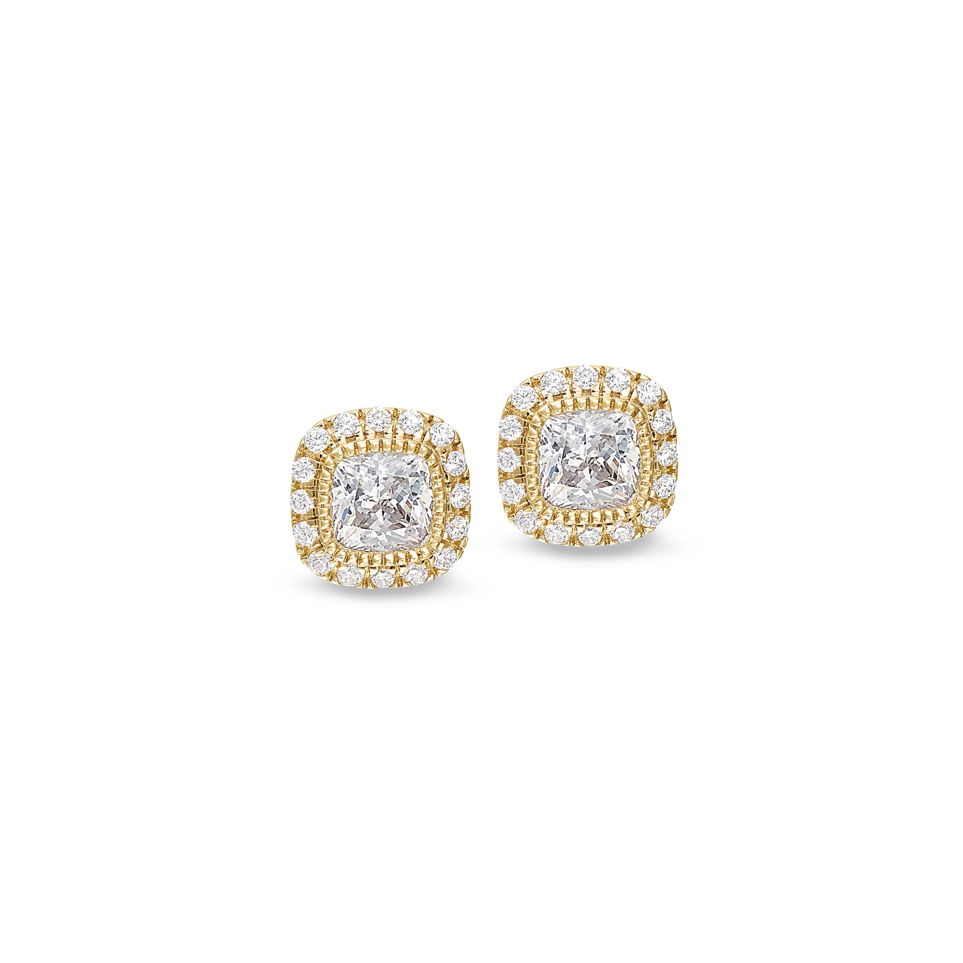 Cushion Cut April Birthstone Stud Earrings