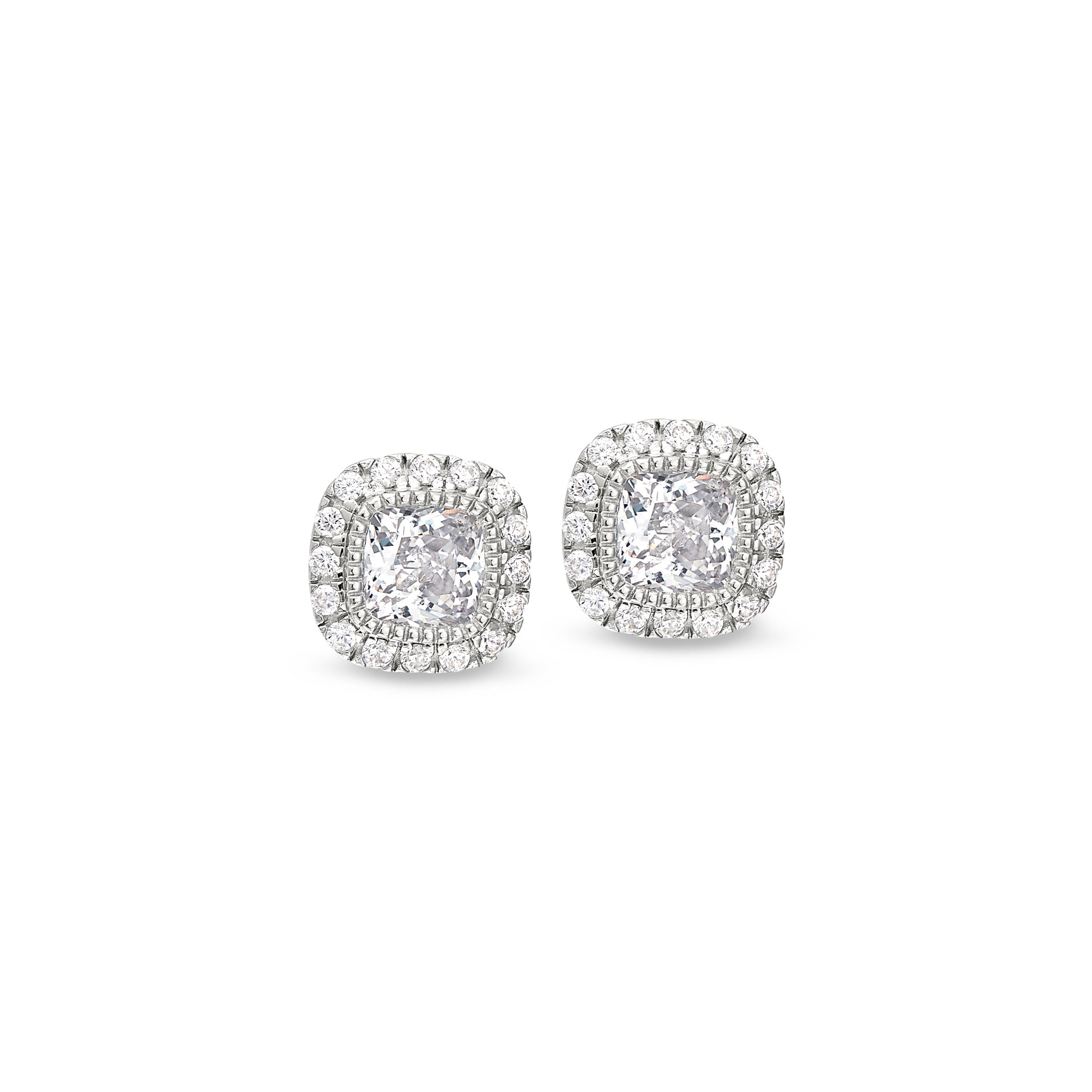 Cushion Cut April Birthstone Stud Earrings