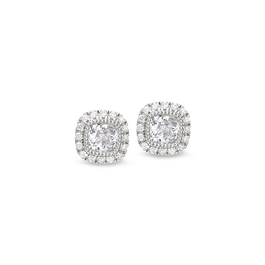 Cushion Cut April Birthstone Stud Earrings