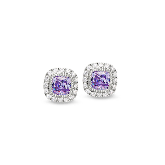 Cushion Cut June Birthstone Stud Earrings