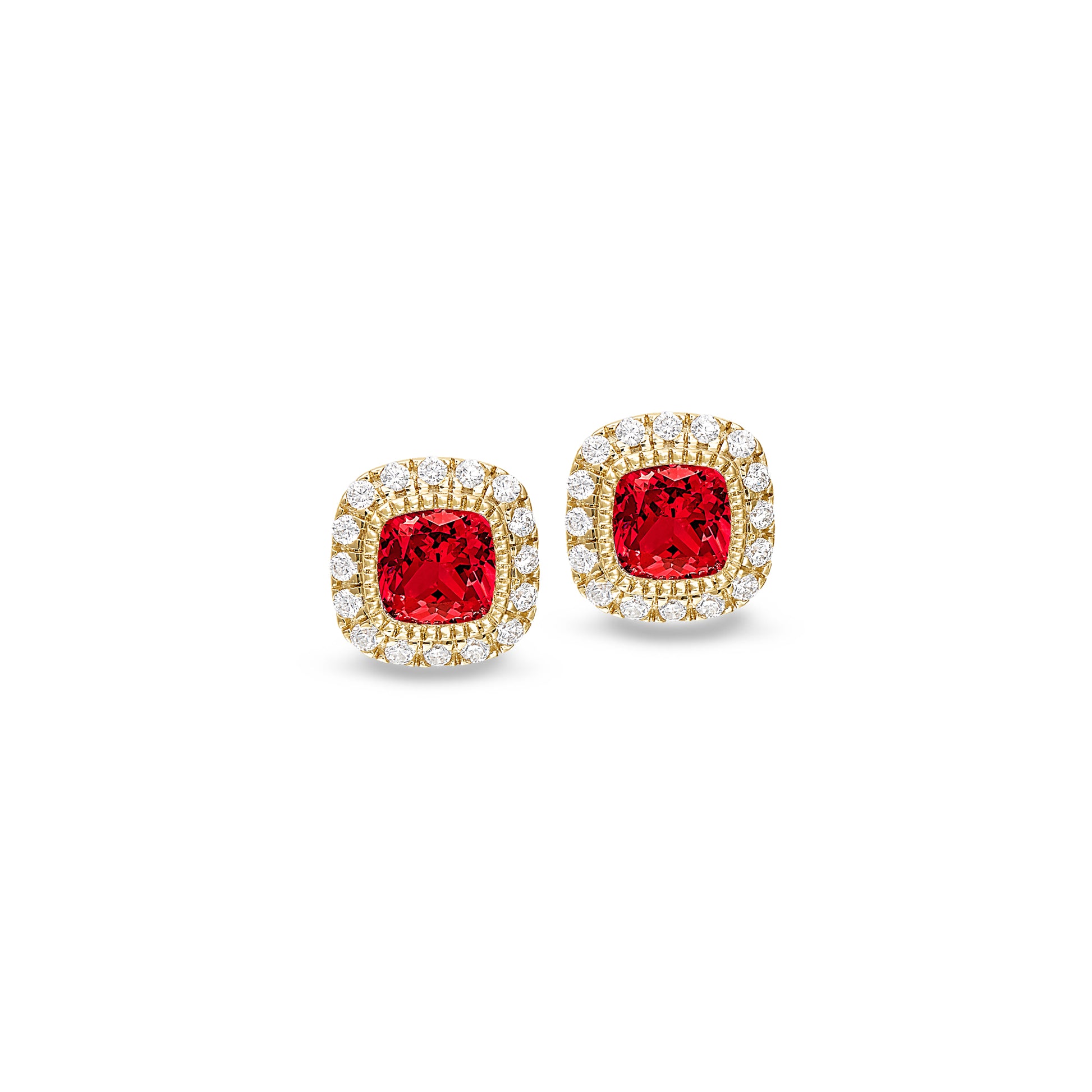 Cushion Cut July Birthstone Stud Earrings