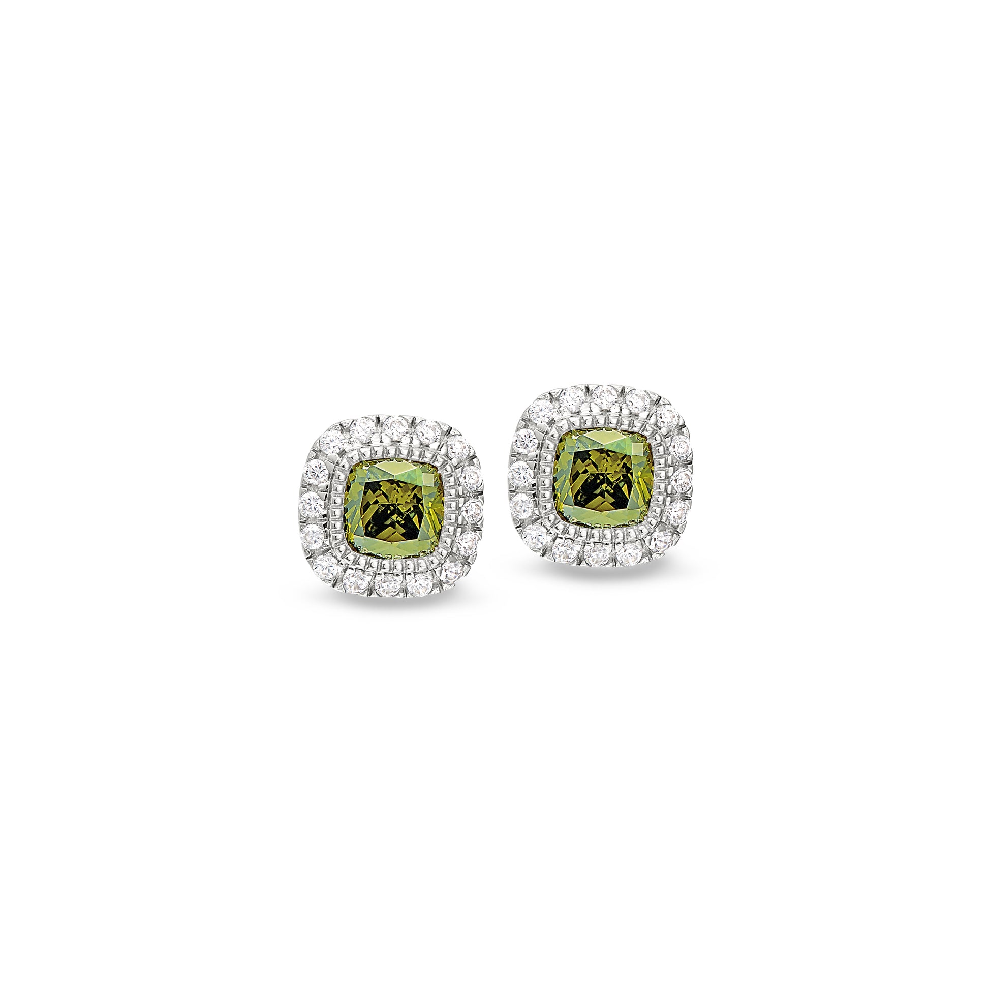 Cushion Cut August Birthstone Stud Earrings