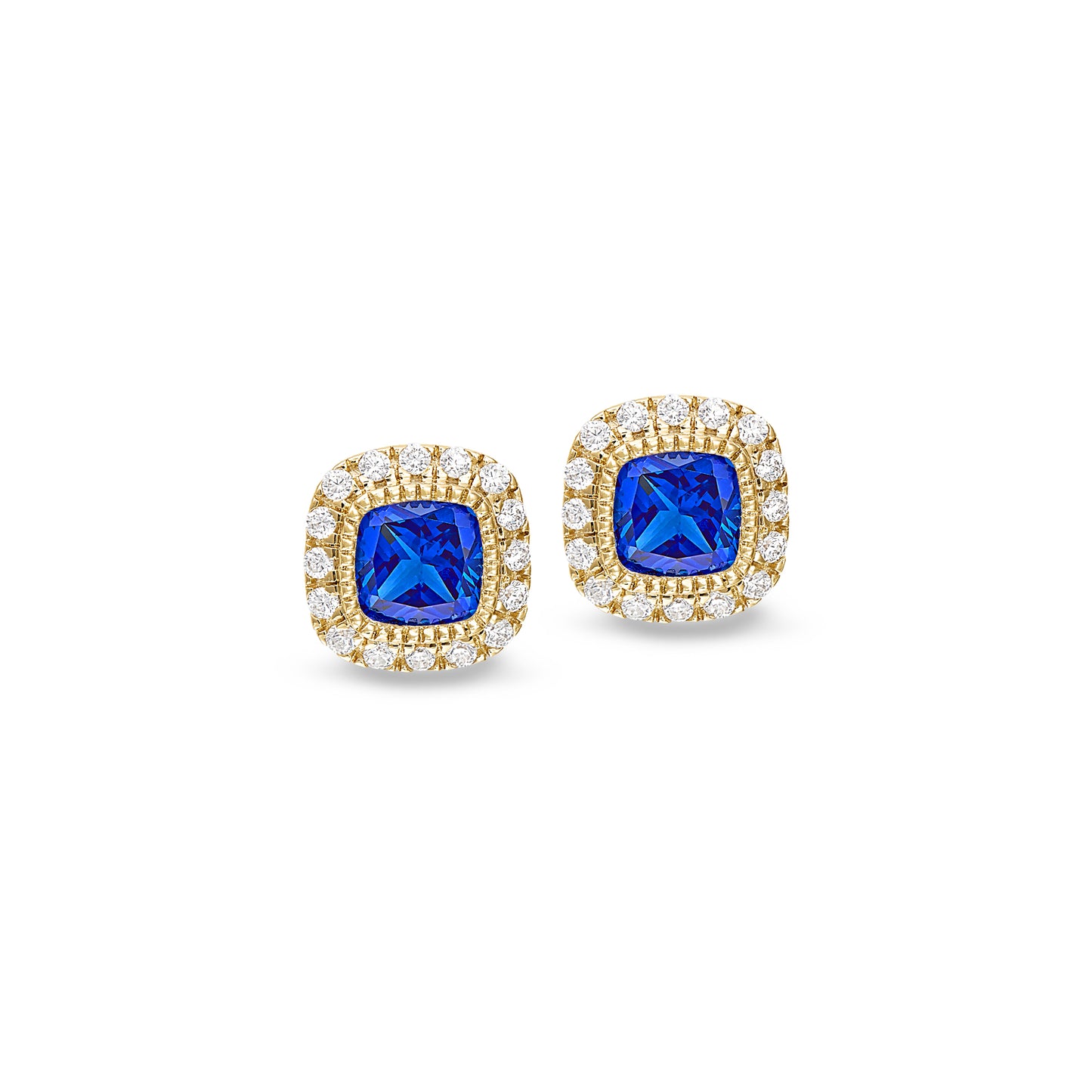 Cushion Cut September Birthstone Stud Earrings