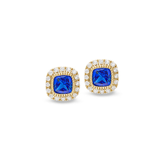 Cushion Cut September Birthstone Stud Earrings