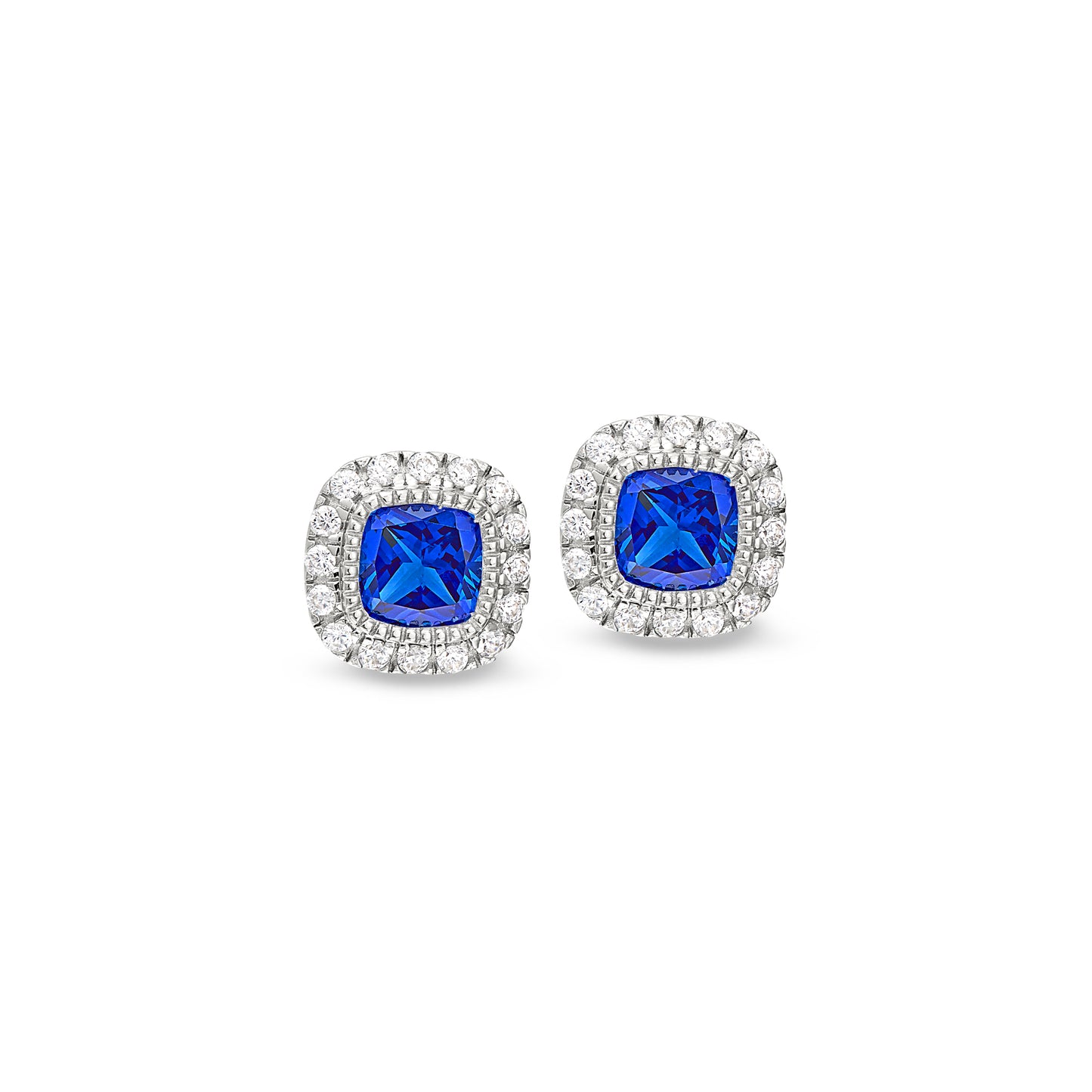 Cushion Cut September Birthstone Stud Earrings