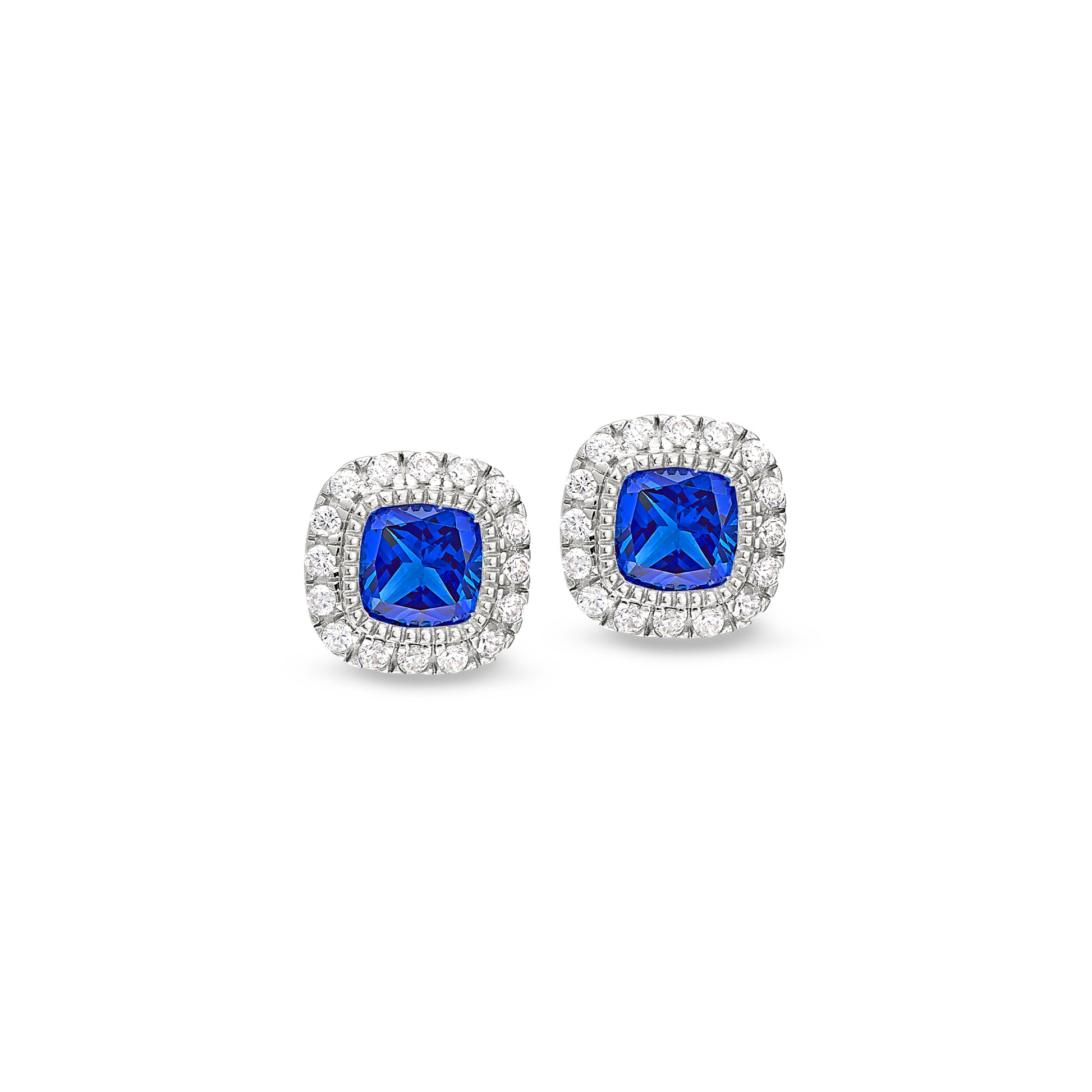 Cushion Cut September Birthstone Stud Earrings