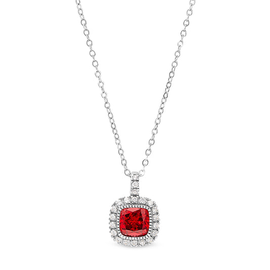 Cushion Cut January Birthstone Pendant