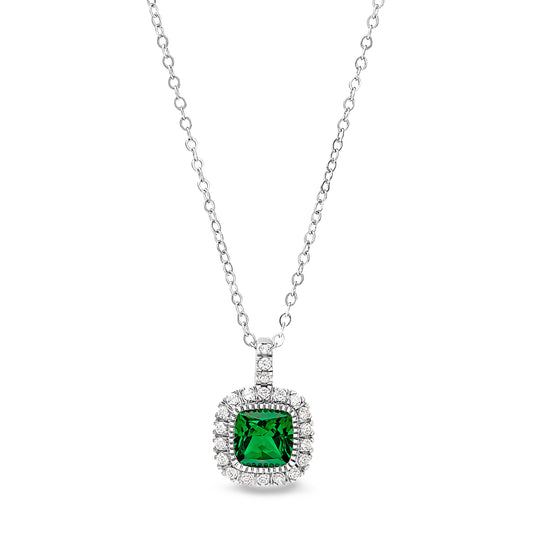 Cushion Cut May Birthstone Pendant