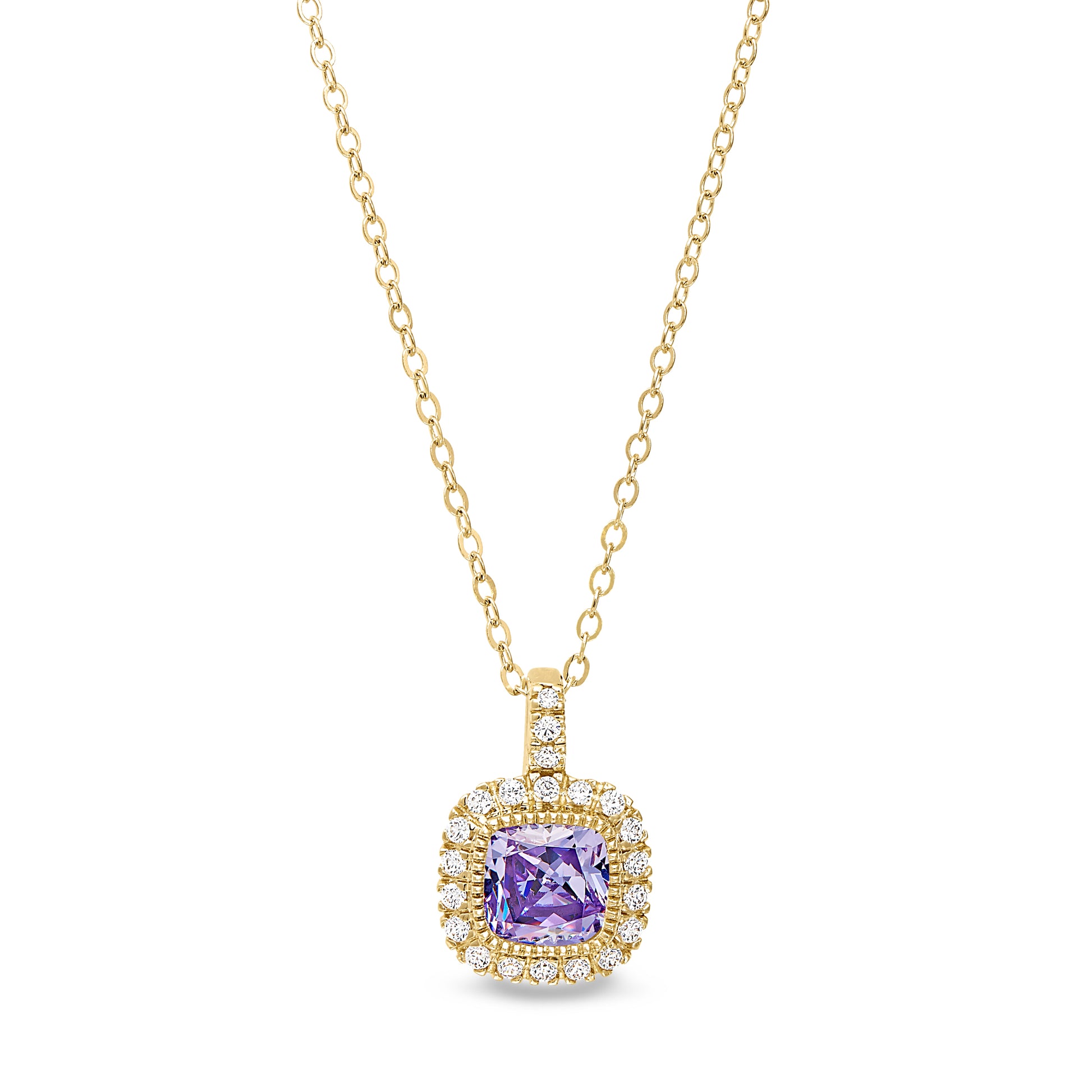 Cushion Cut June Birthstone Pendant