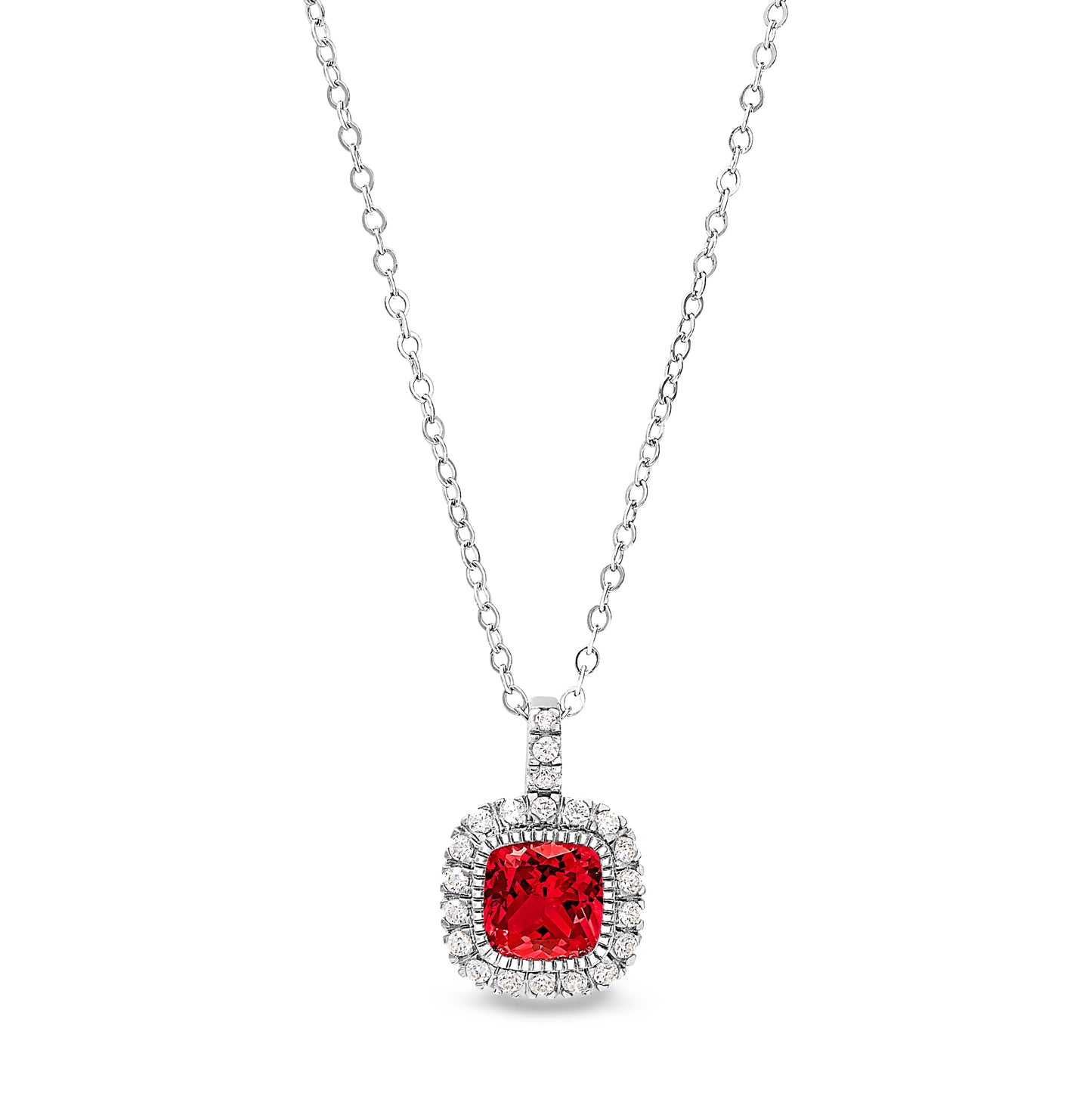 Cushion Cut July Birthstone Pendant