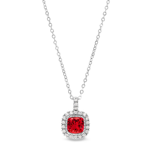 Cushion Cut July Birthstone Pendant