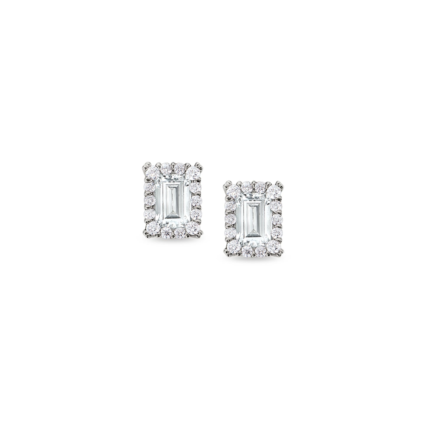 Emerald Cut Simulated Diamond Stud Earrings