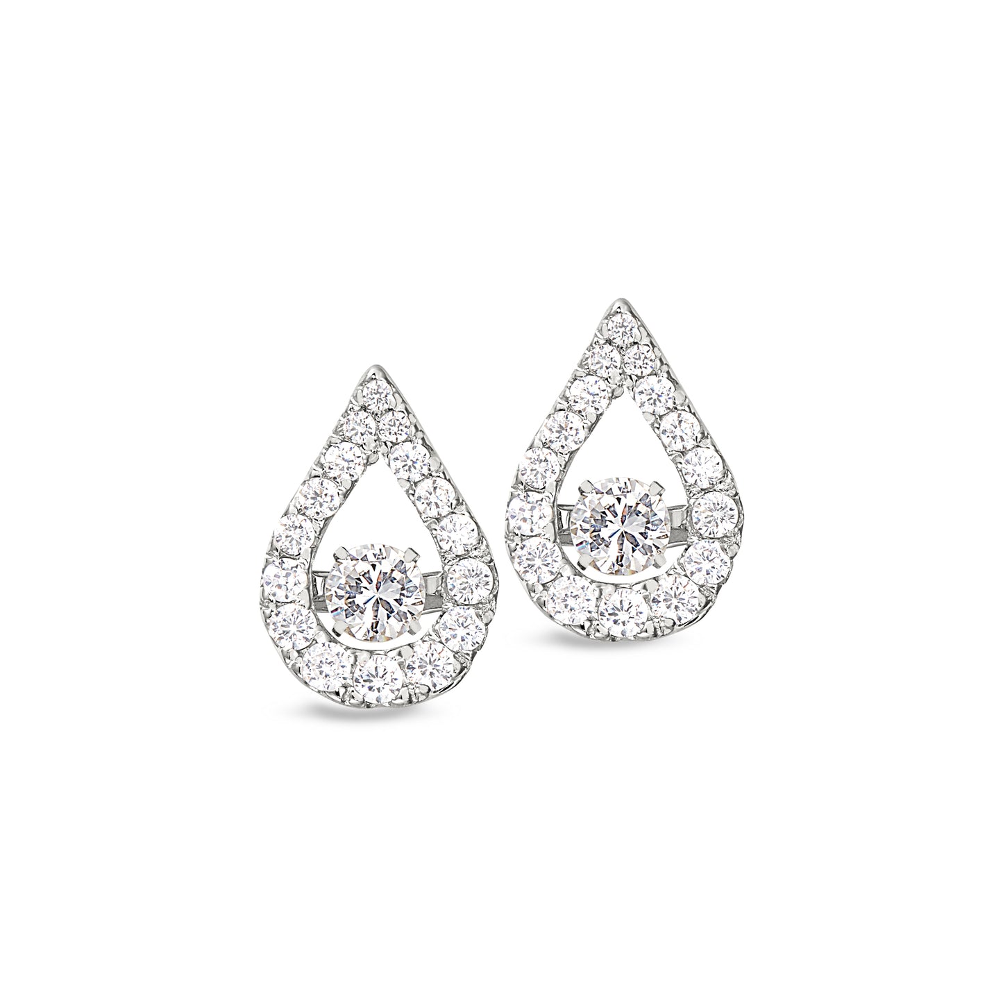 Teardrop Shaped Dancing Stone Stud Earrings