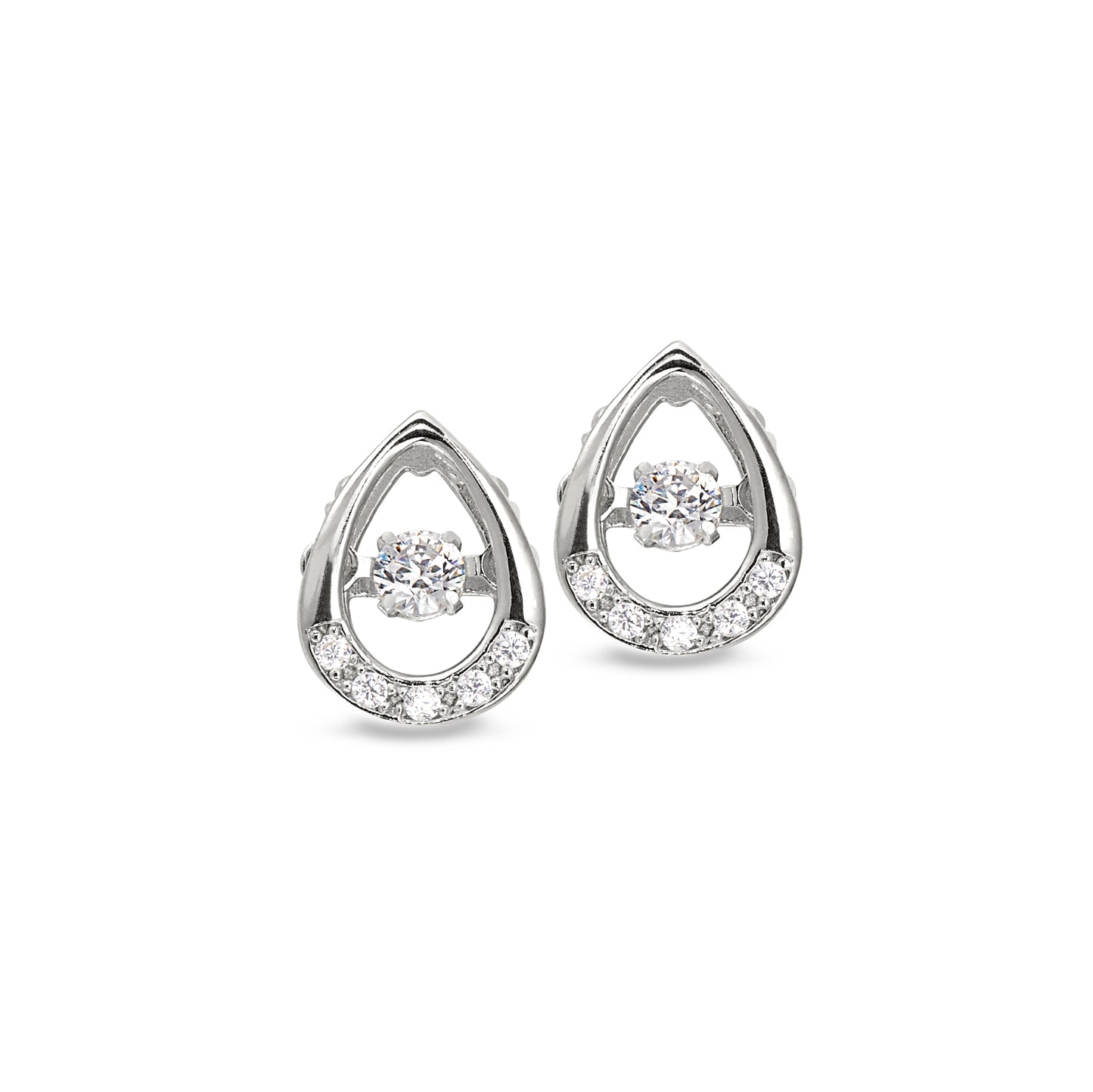 Flame Shaped Dancing Stone Stud Earrings