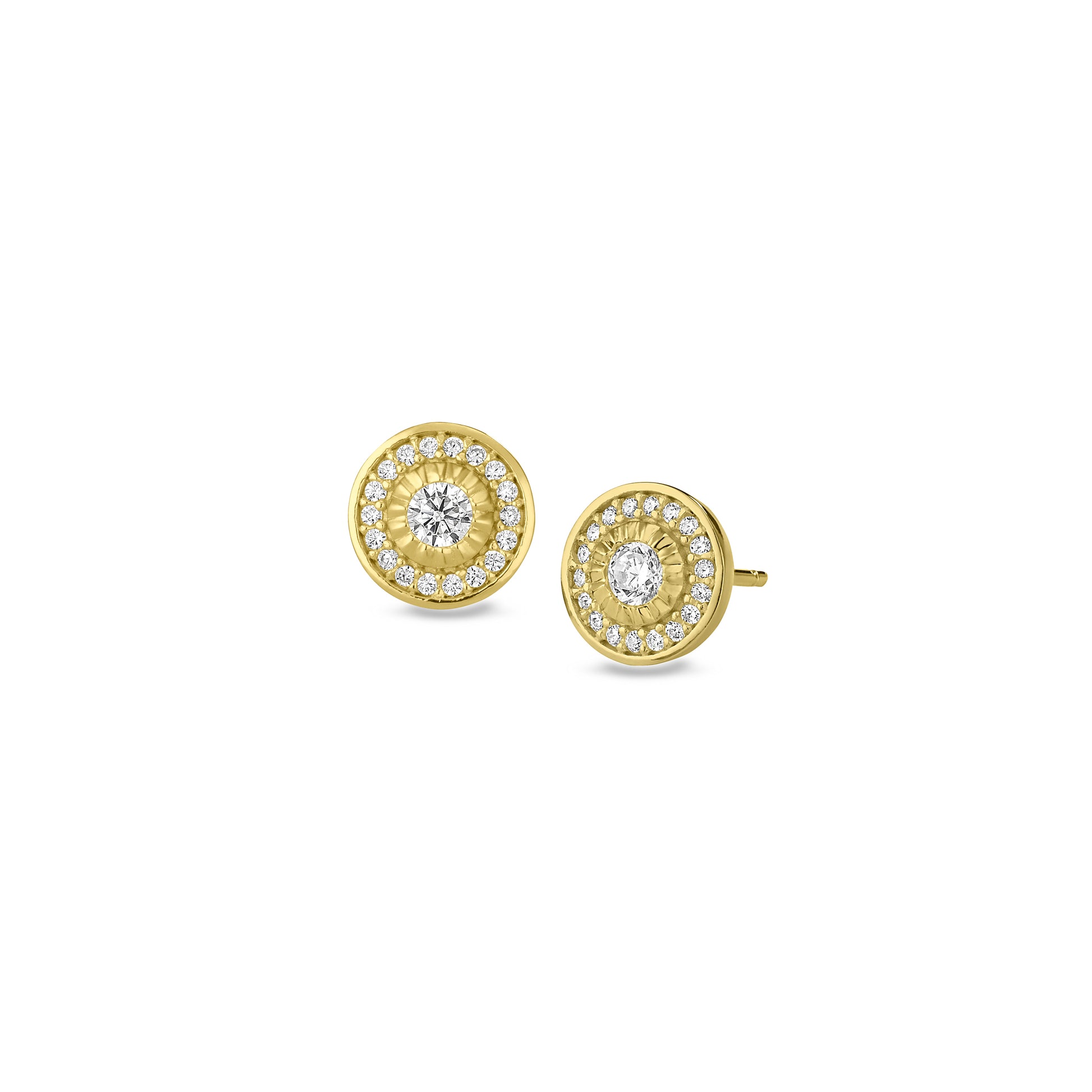 Round Halo Stud Earrings