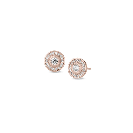 Round Halo Stud Earrings