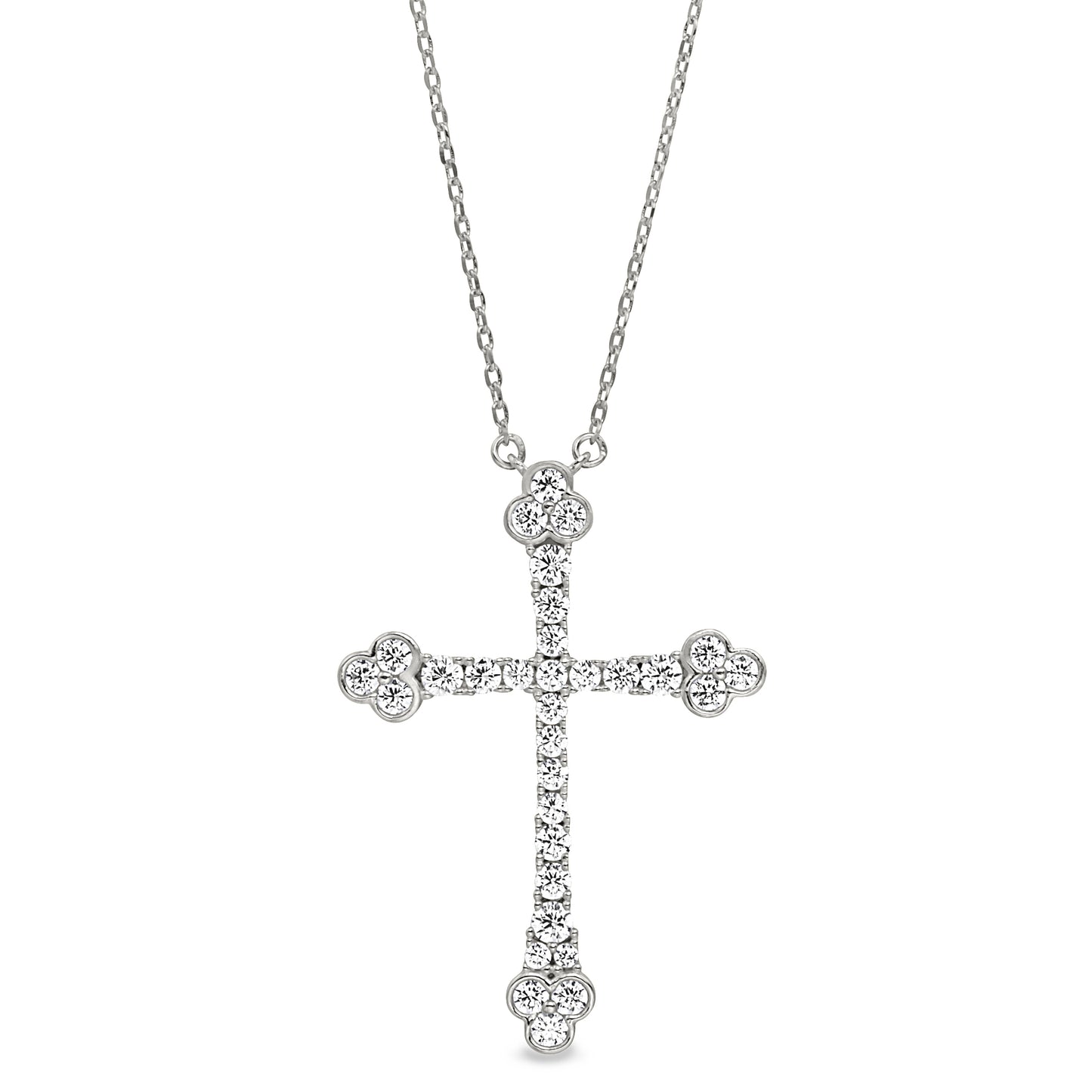 Fancy Cross Necklace with Ornate Ends