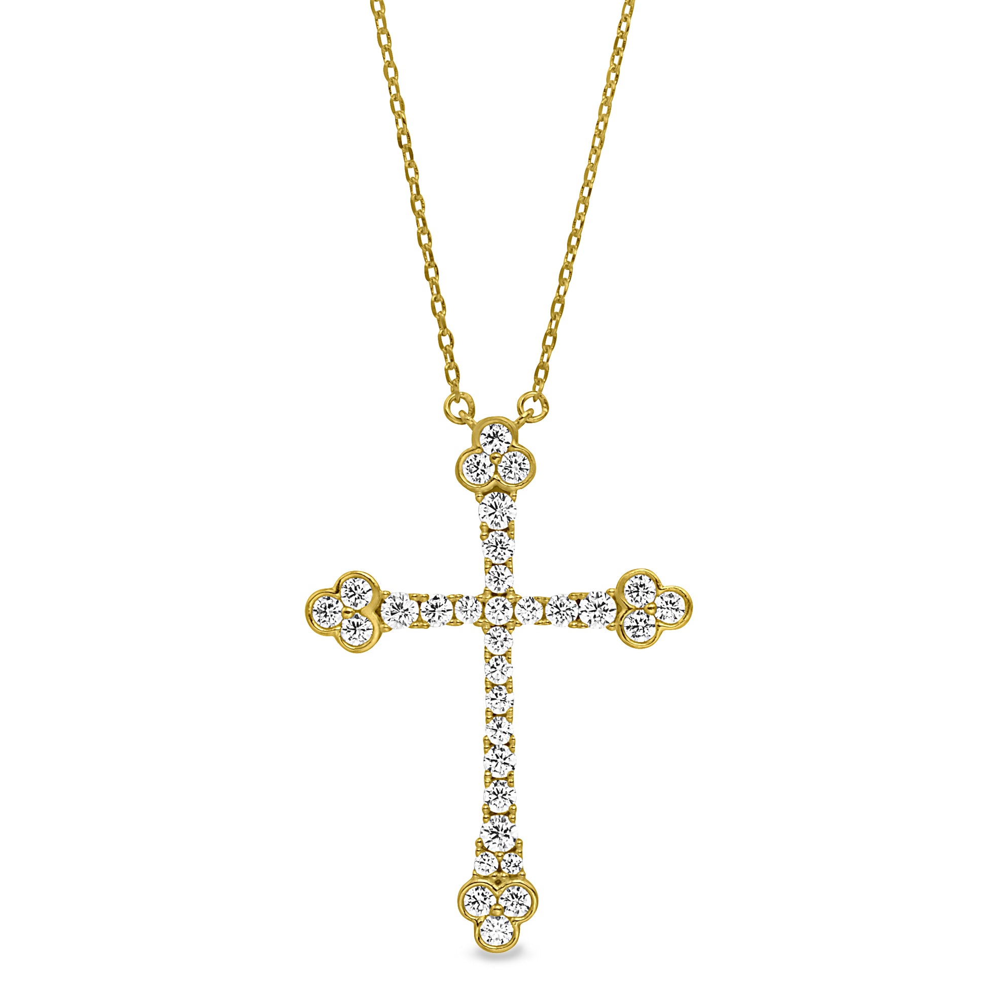 Fancy Cross Necklace with Ornate Ends