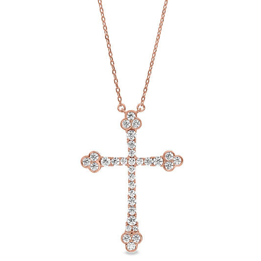 Fancy Cross Necklace with Ornate Ends