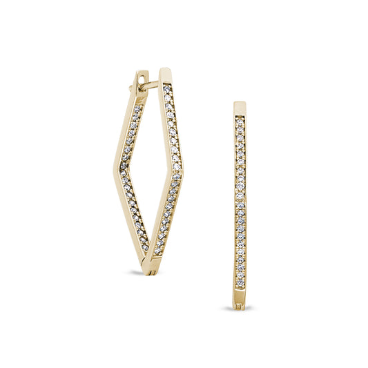 Diamond Shape Hoop Earrings