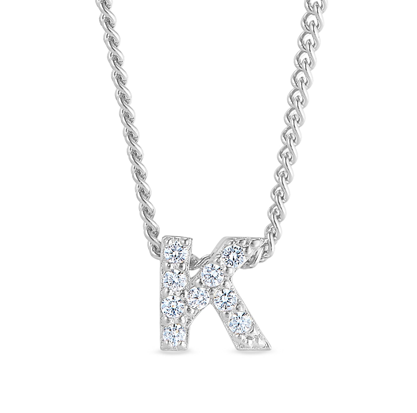 Platinum Finish Initial Pendant - A