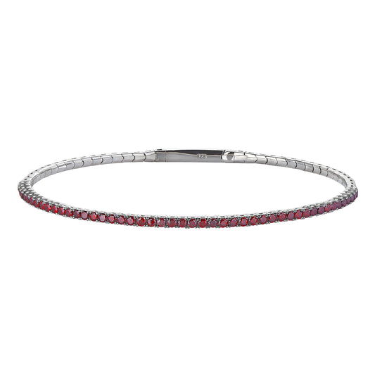 January Garnet Birthstone Flexible Tennis Bracelet