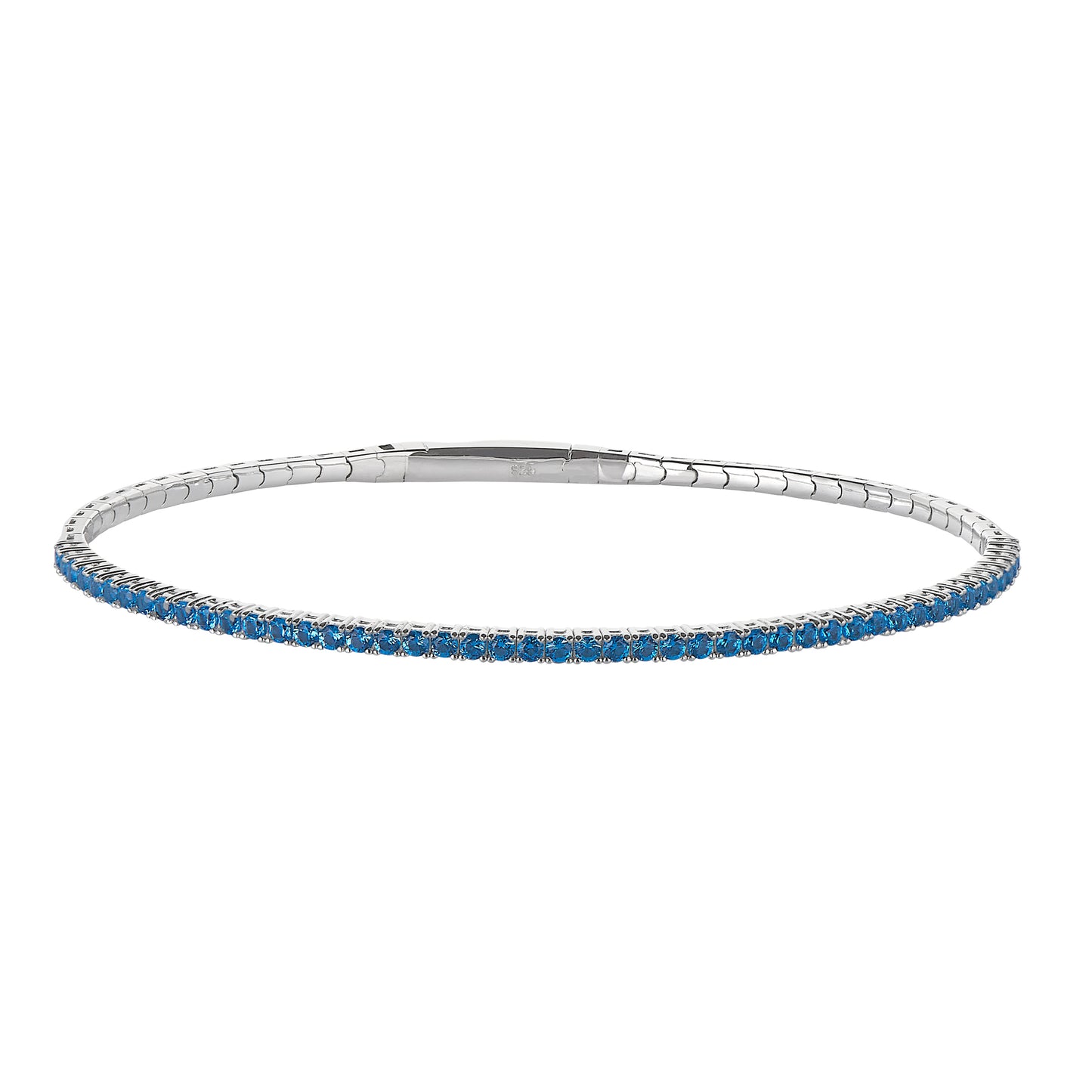 December Blue Topaz Birthstone Flexible Tennis Bracelet