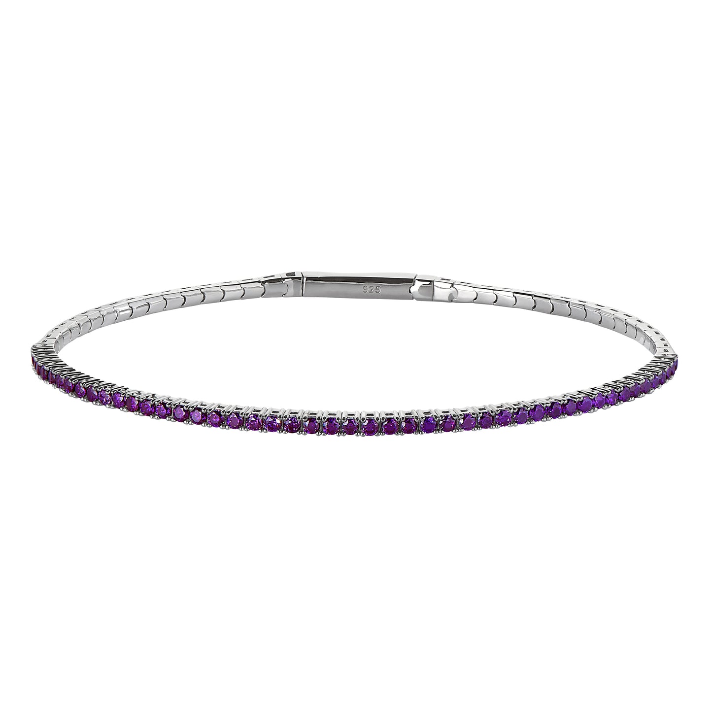 February Amethyst Birthstone Flexible Tennis Bracelet