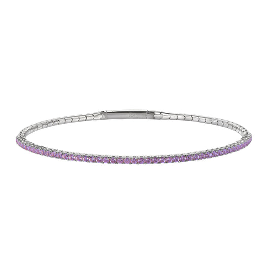 June Light Amethyst Birthstone Flexible Tennis Bracelet