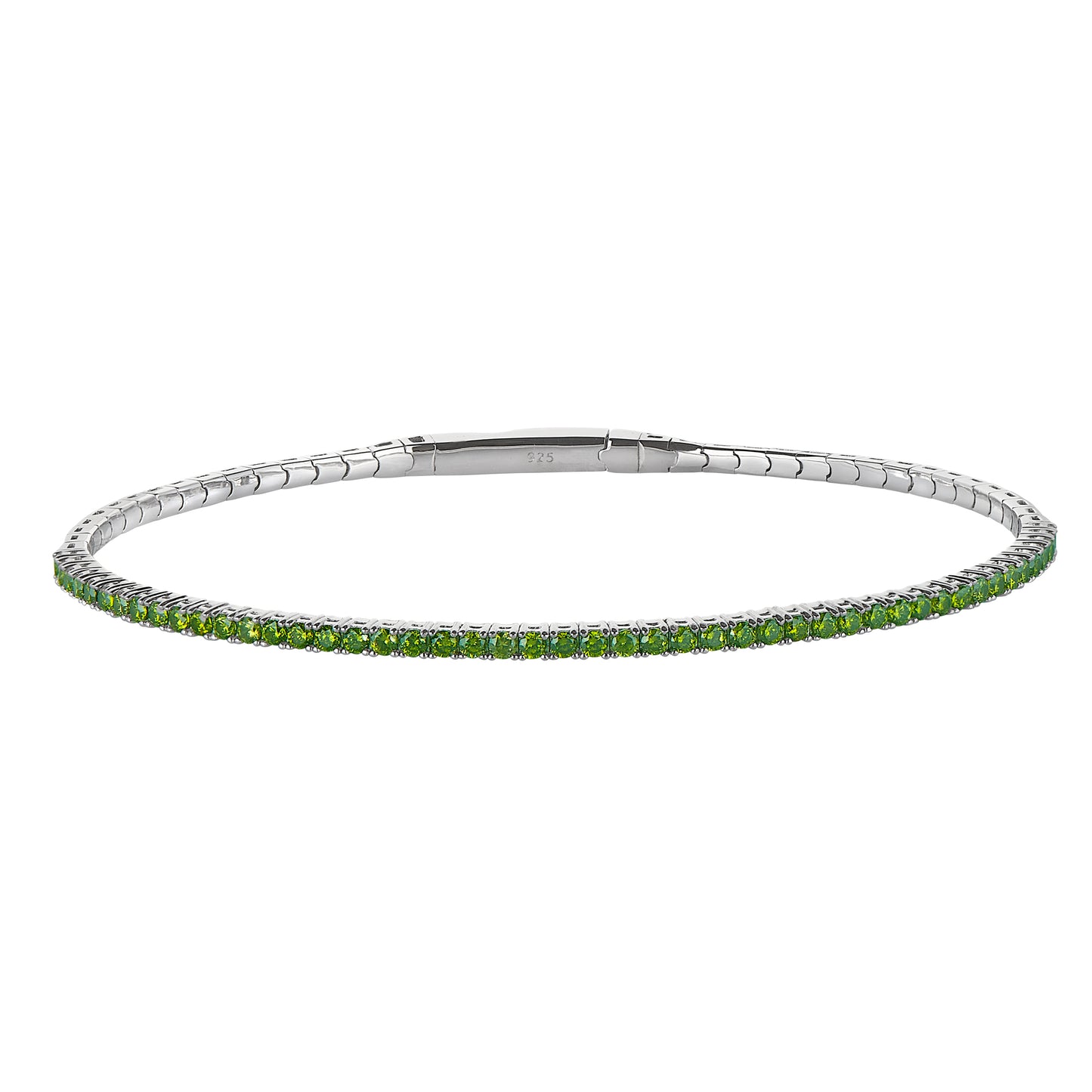 August Peridot Birthstone Flexible Tennis Bracelet