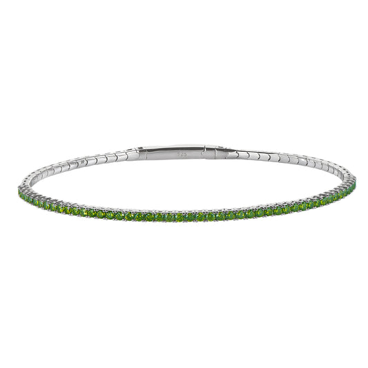 August Peridot Birthstone Flexible Tennis Bracelet