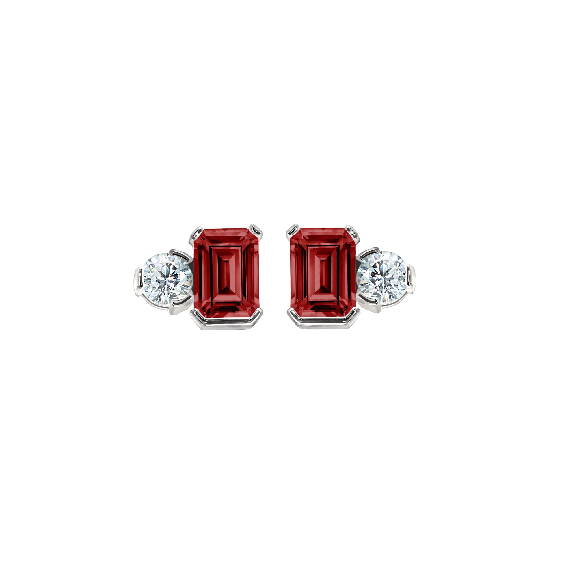 January Emerald Cut Birthstone Earrings