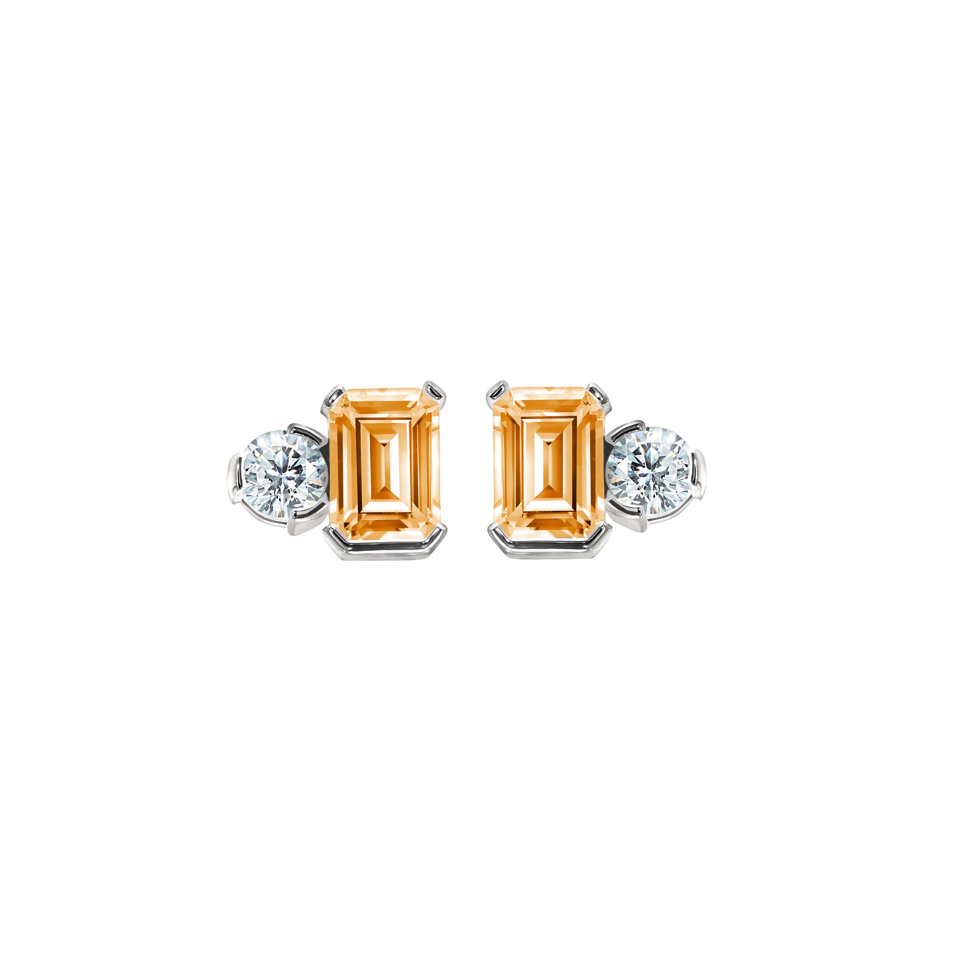 November Emerald Cut Birthstone Earrings