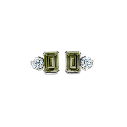 August Emerald Cut Birthstone Earrings