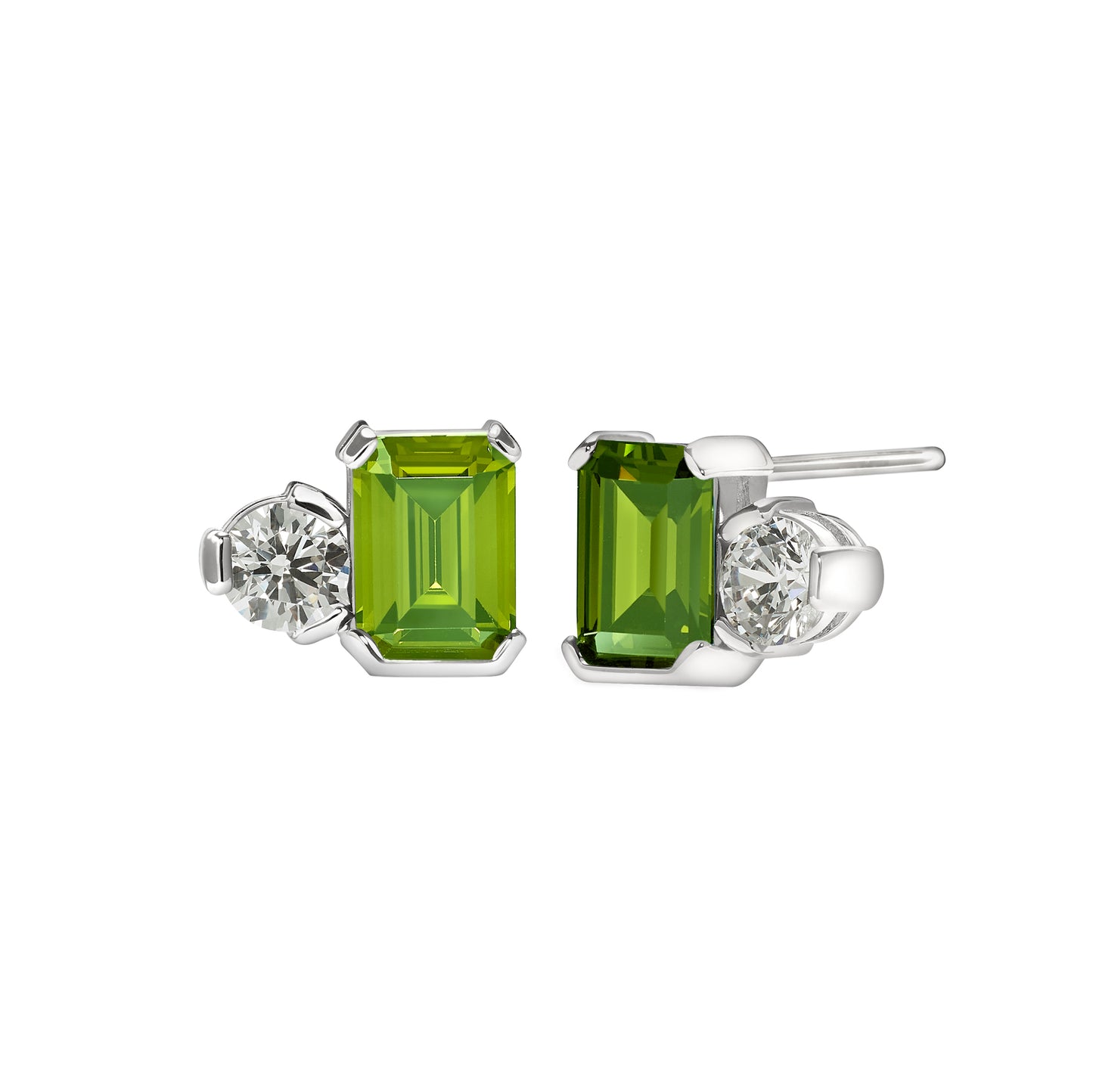 August Emerald Cut Birthstone Earrings