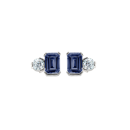 September Emerald Cut Birthstone Earrings