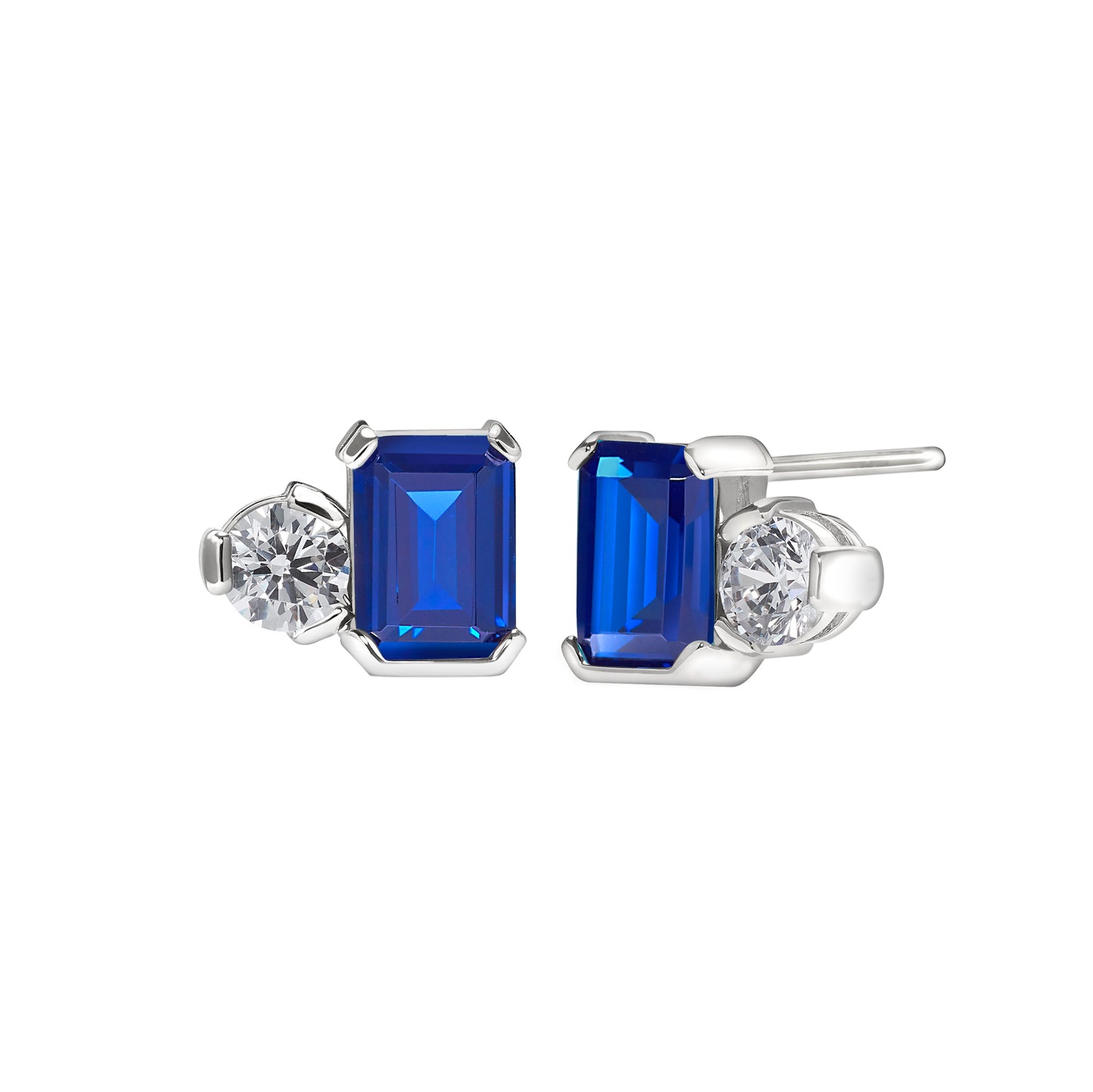 September Emerald Cut Birthstone Earrings