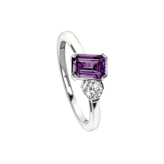 February Emerald Cut Birthstone Ring (BL2441R2)