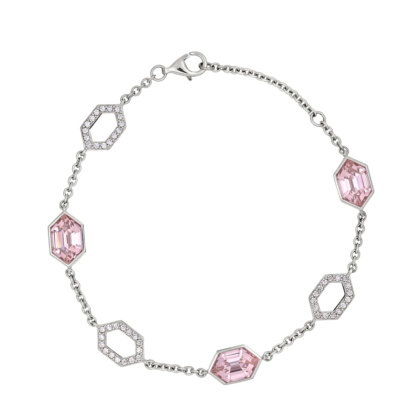 Morganite Hexagon Bracelet