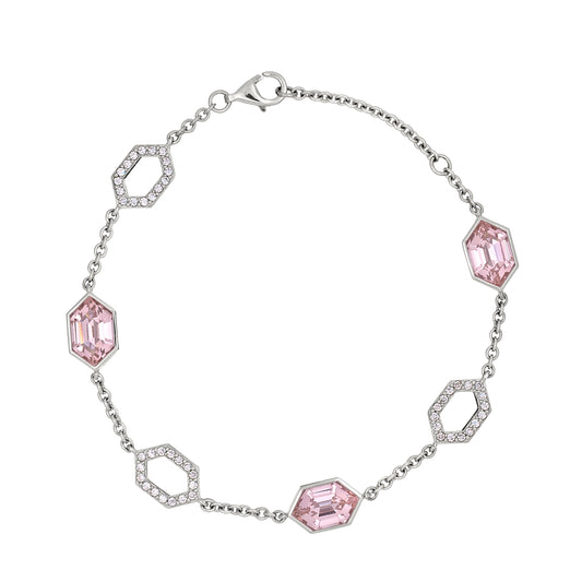 Morganite Hexagon Bracelet   (BL2442B)