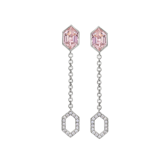 Morganite Hexagon Earrings