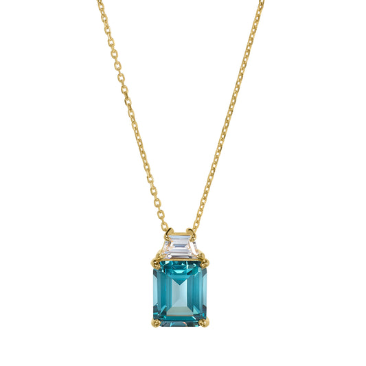 Blue Zircon Spinel Necklace