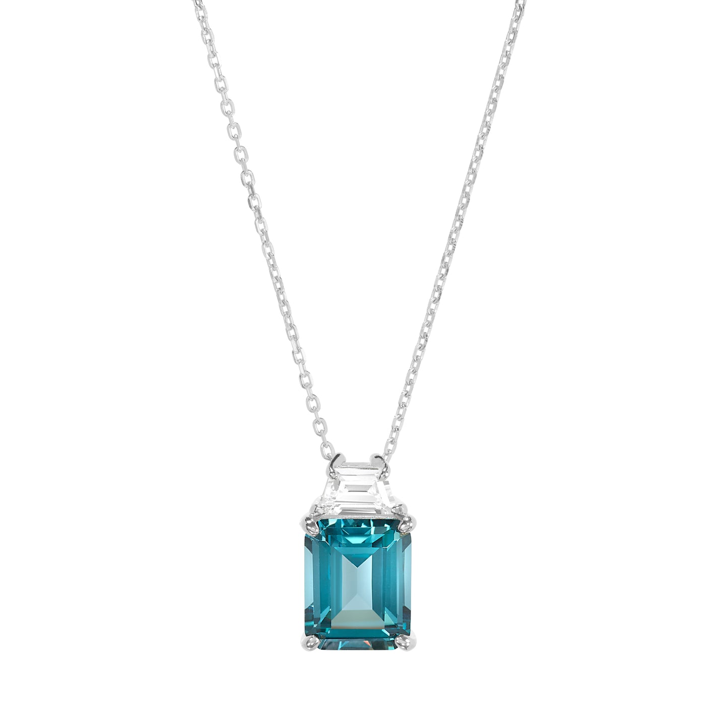 Blue Zircon Spinel Necklace