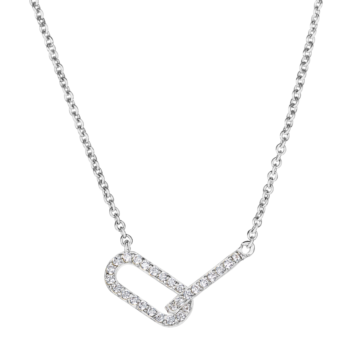 Interlocking Oval Links Necklace   (BL2447N)