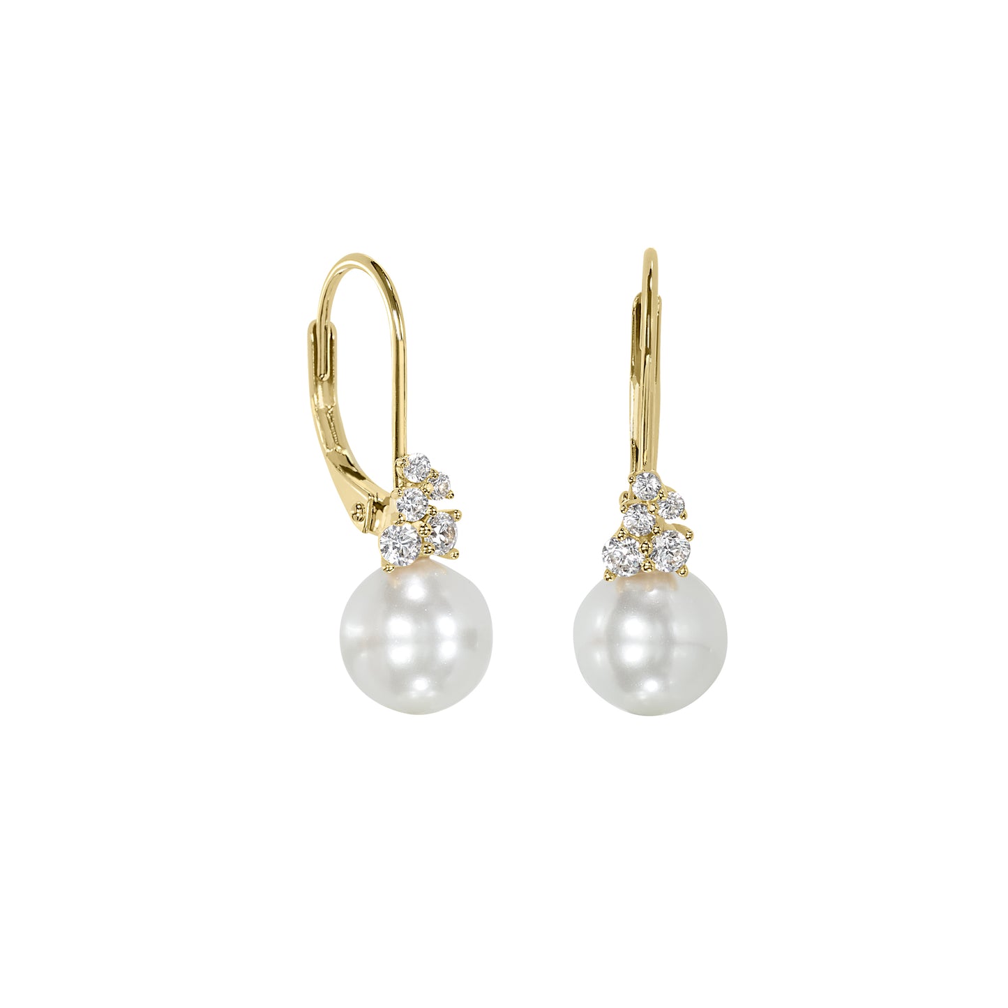 Pearl and Leaf Drop Earrings