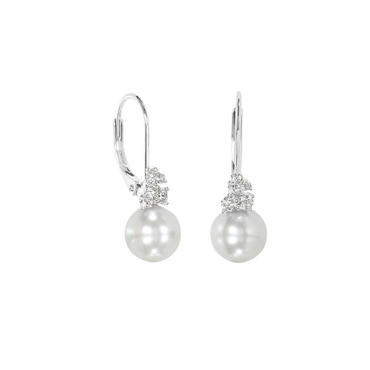 Pearl and Leaf Drop Earrings