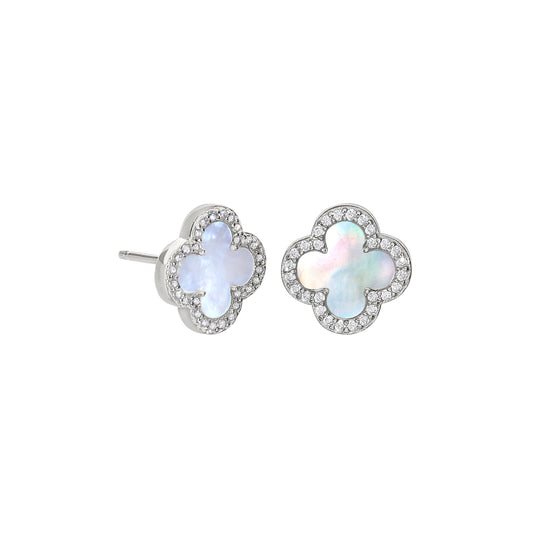 Mother of Pearl Clover Stud Earrings   (BL2465E-MOP)